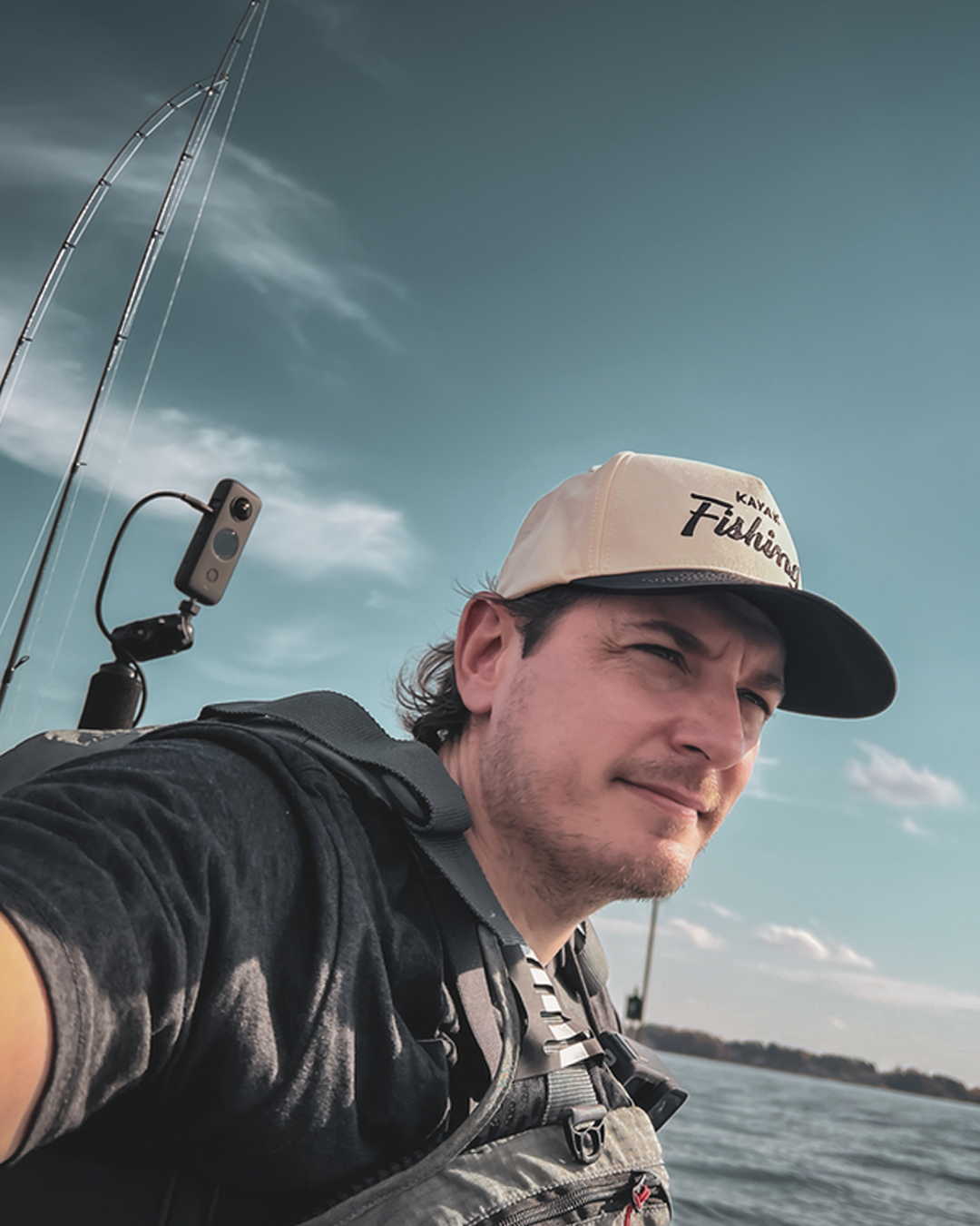 KAYAK FISHING NATURAL/BLACK HAT